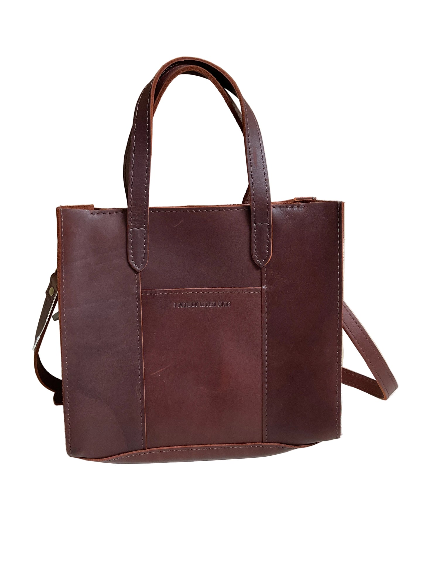 Handbag Leather By Portland Leather In Brown, Size:Medium