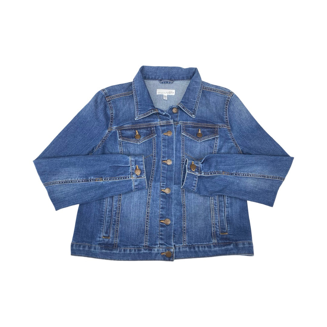 Jacket Denim By Loft In Blue, Size:L