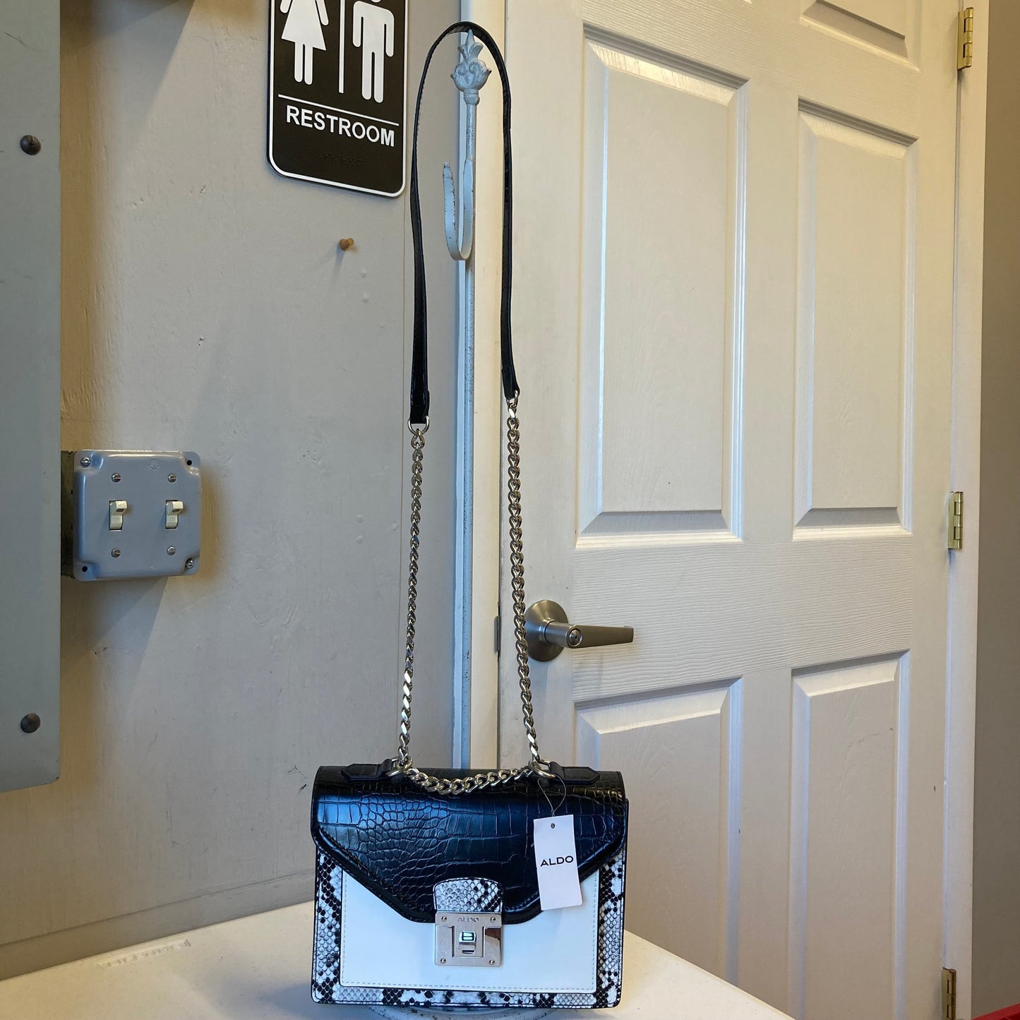 Crossbody By Aldo In Black & White, Size:Small