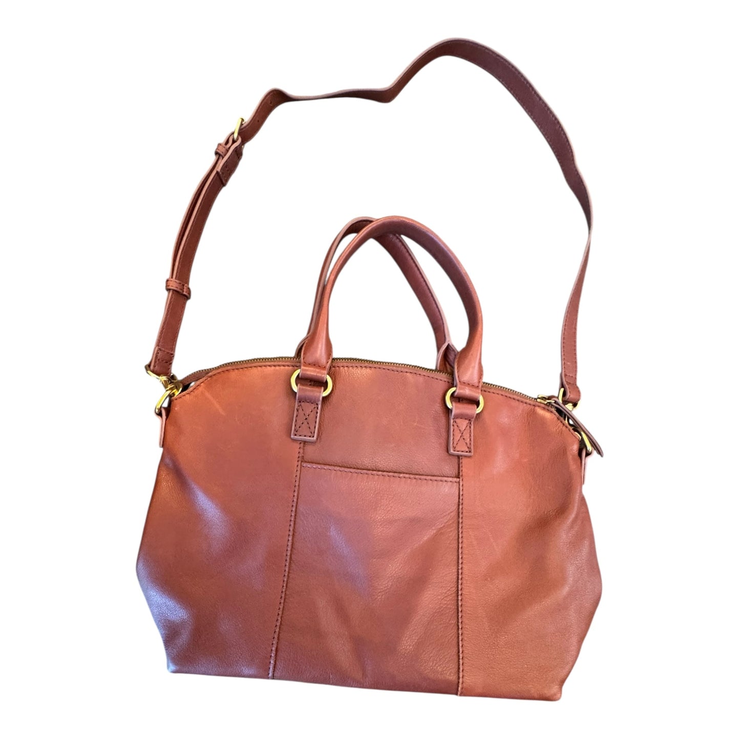 Handbag Leather By Cmc In Brown, Size:Medium