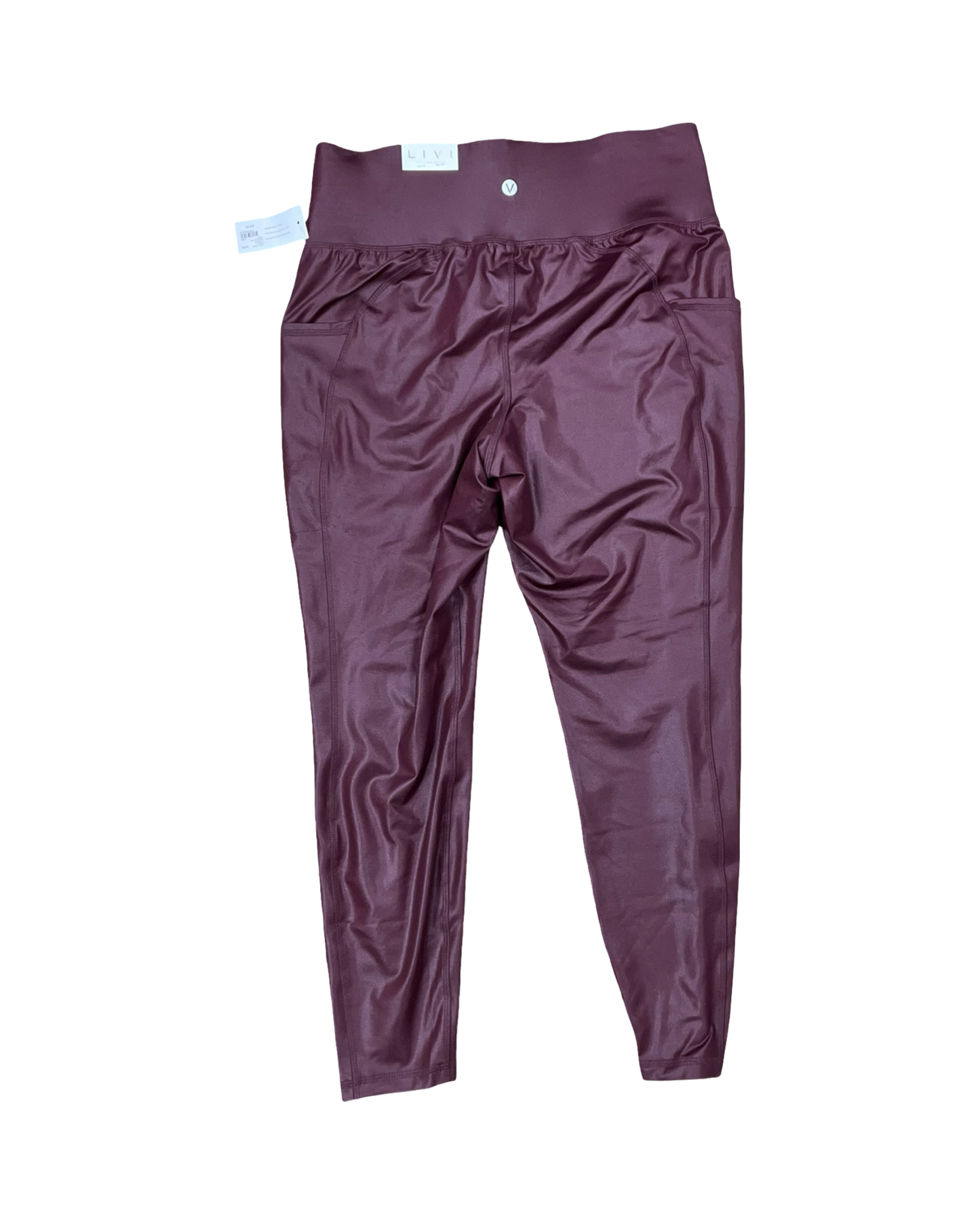 Athletic Leggings By Livi Active In Maroon, Size:Xl