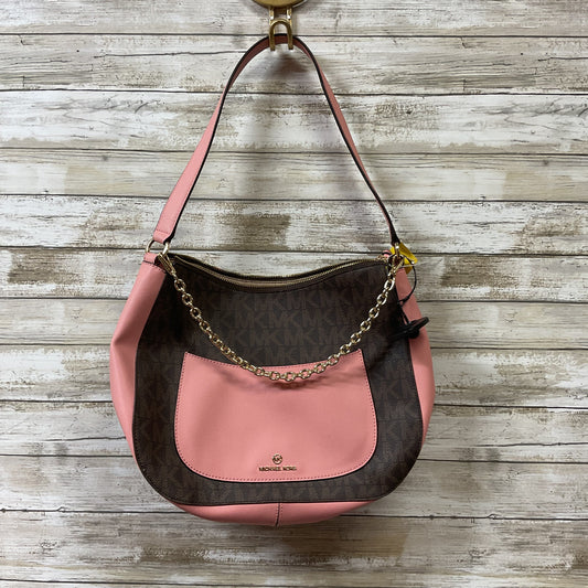 Handbag Designer By Michael Kors In Brown & Pink, Size:Large