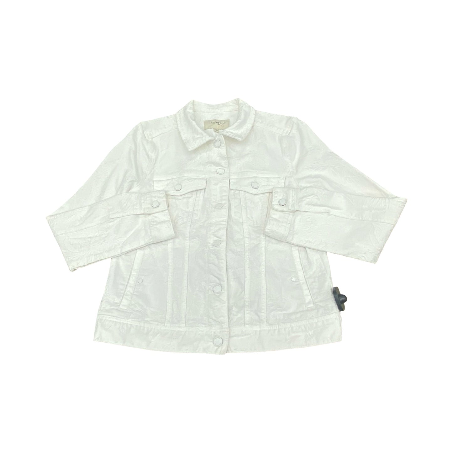 Jacket Denim By Liverpool In White Denim, Size:M