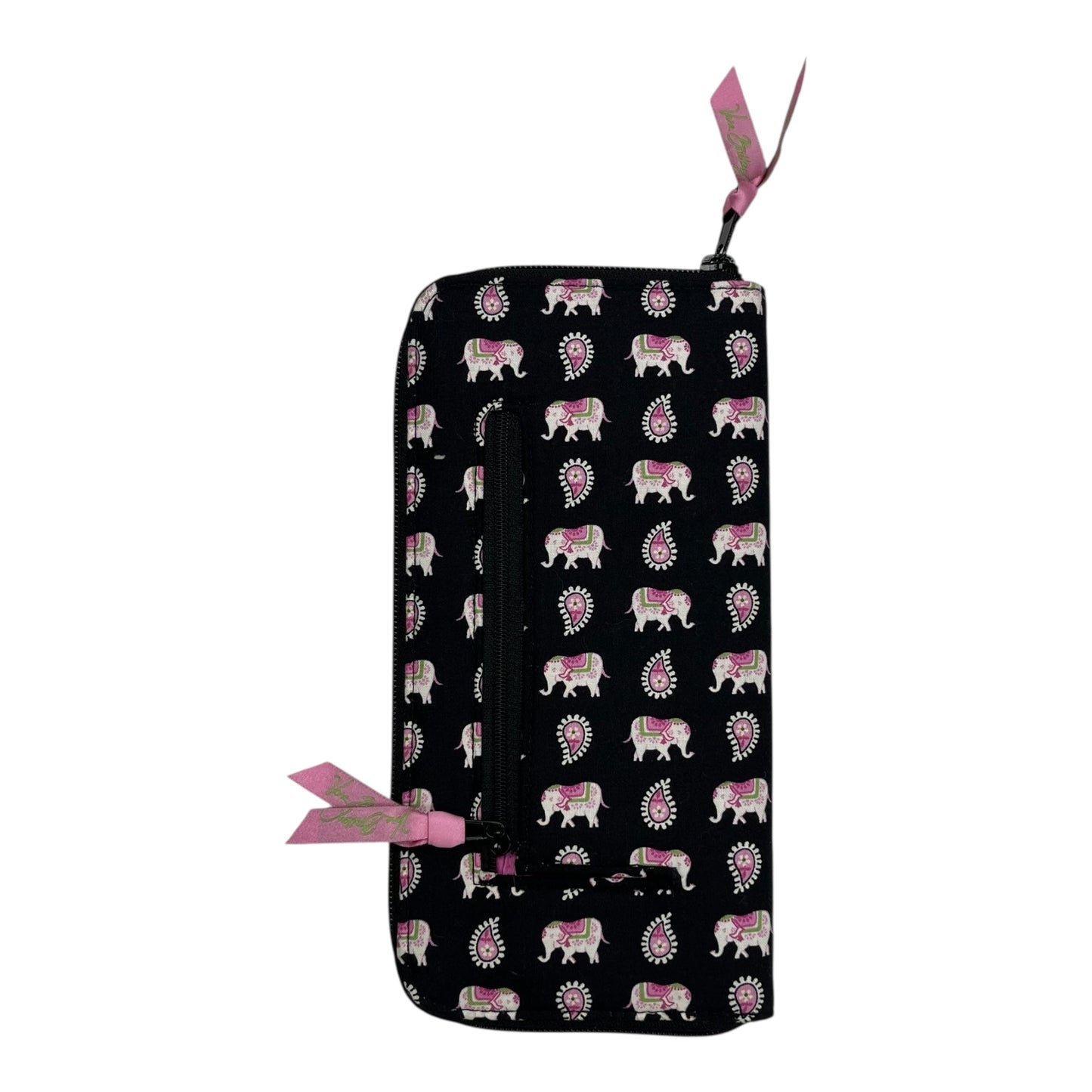 Wallet By Vera Bradley In Black & Pink, Size:Large