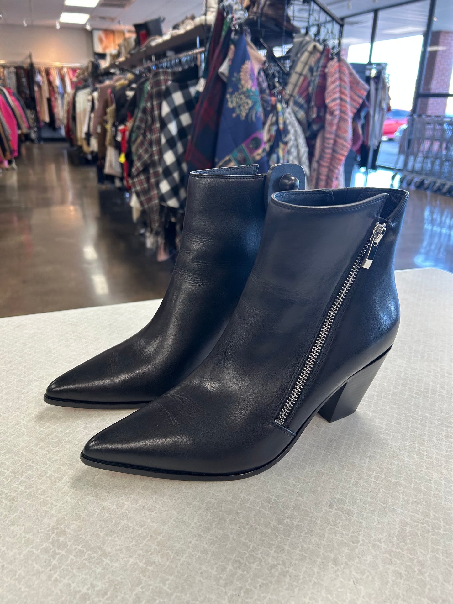 BOOTS ANKLE HEELS by PAIGE In BLACK, Size: 9