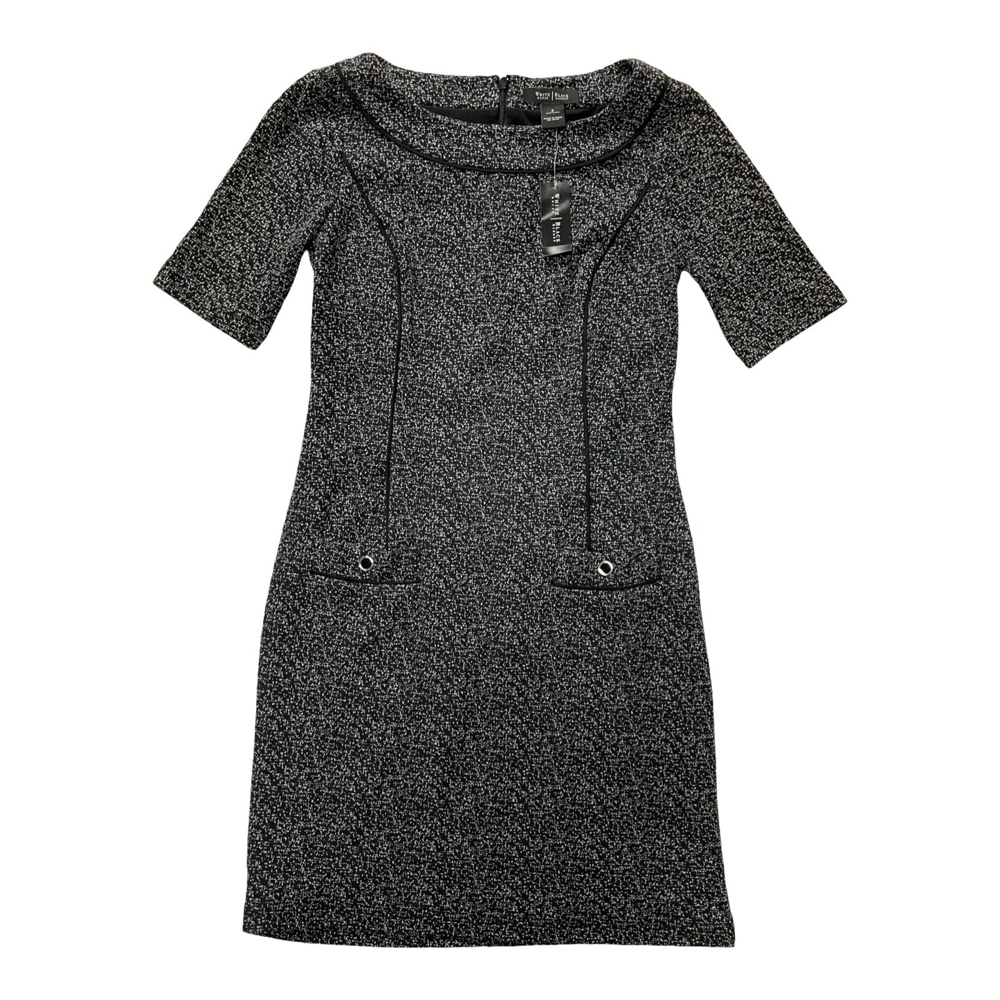 Dress Casual Midi By White House Black Market In Black & White, Size:4