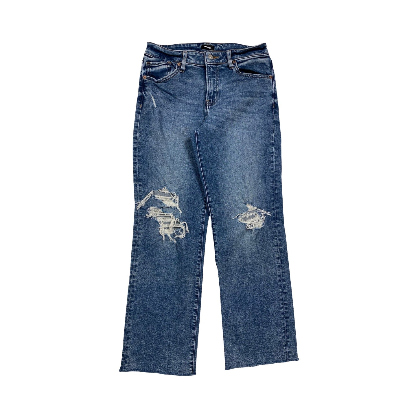 Jeans Straight By Express In Blue Denim, Size:4L
