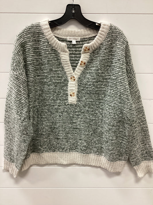 Sweater By Blu Pepper In Cream & Green, Size:L