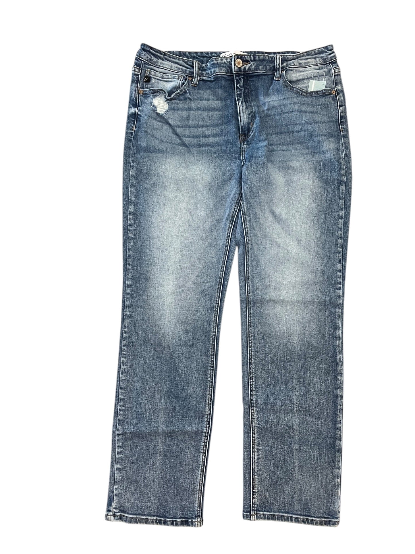 Jeans Straight By Kancan In Blue Denim, Size:14
