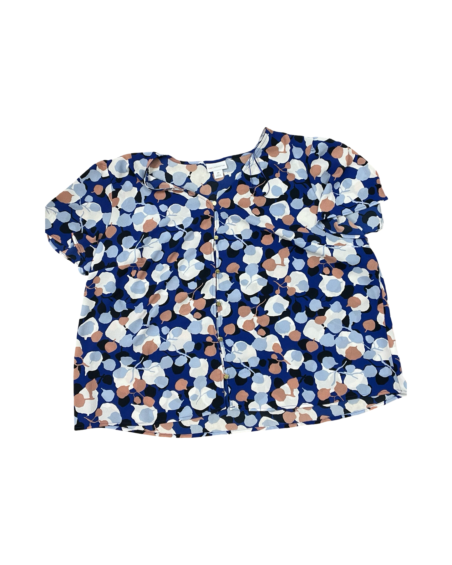 Top Ss By Liz Claiborne In Blue, Size:2X