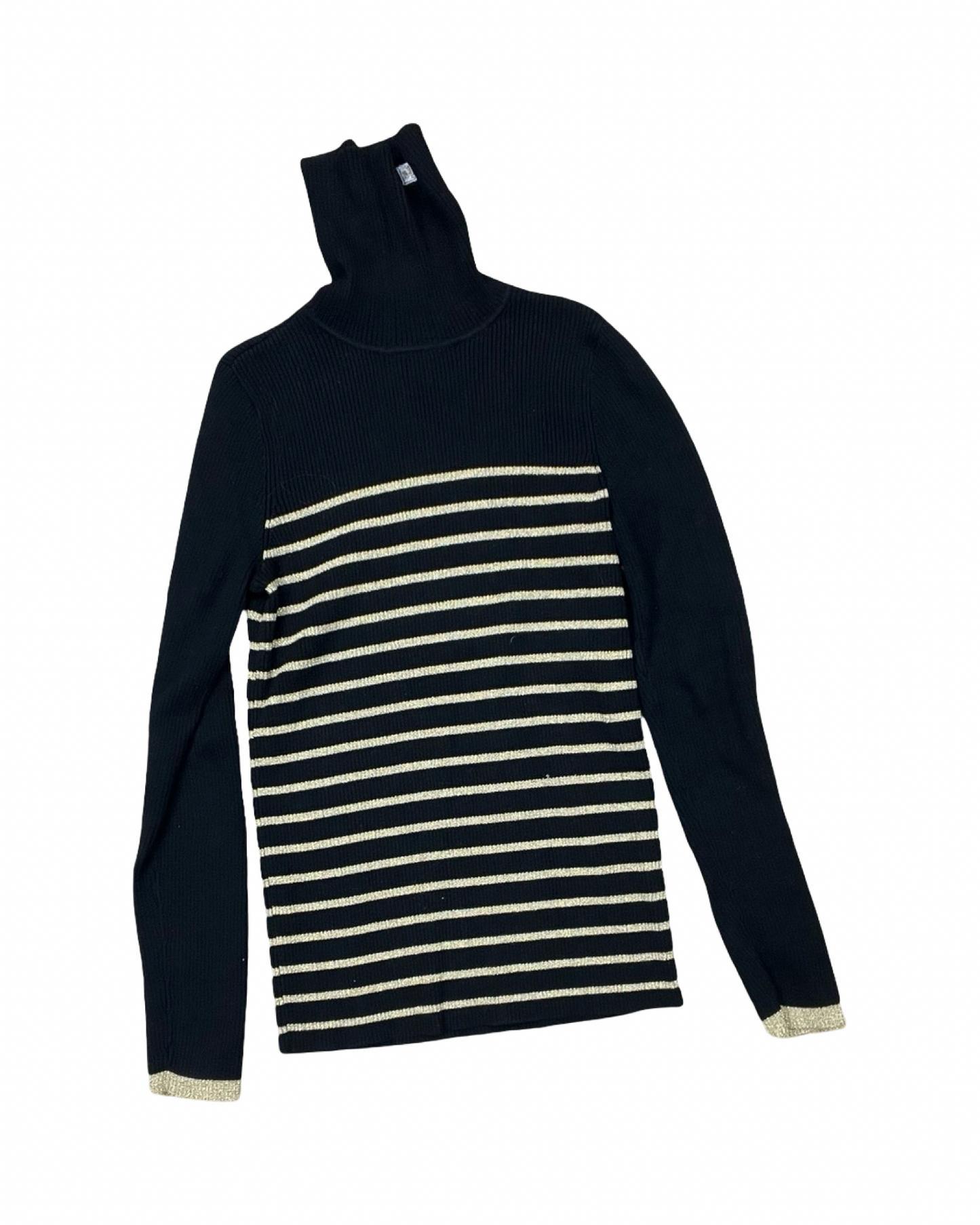 Sweater By Ralph Lauren In Black & Gold, Size:M