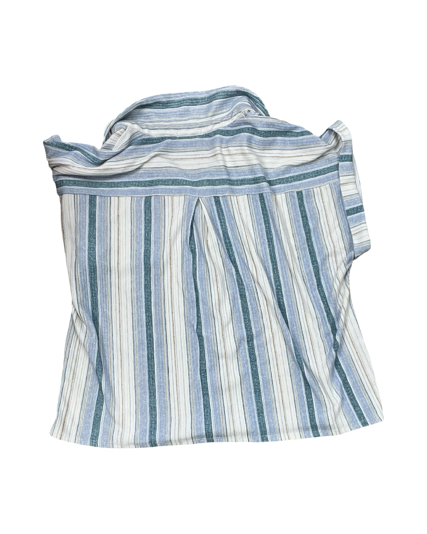 Blouse Sleeveless By Cure In Blue & White, Size:3X