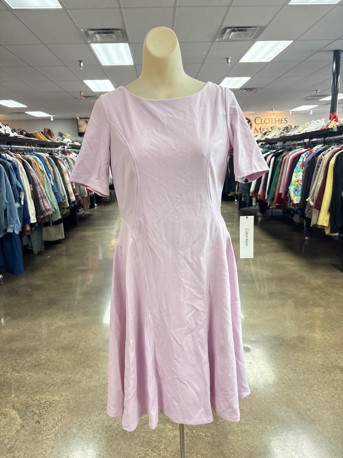 Dress Casual Short By Calvin Klein In Pink, Size:4