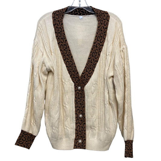 Sweater Cardigan In Ivory, Size:S
