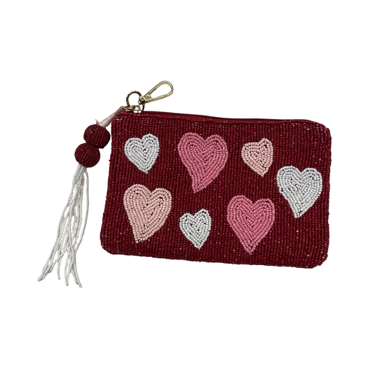 Makeup Bag By Clothes Mentor In Pink & Red, Size:Small