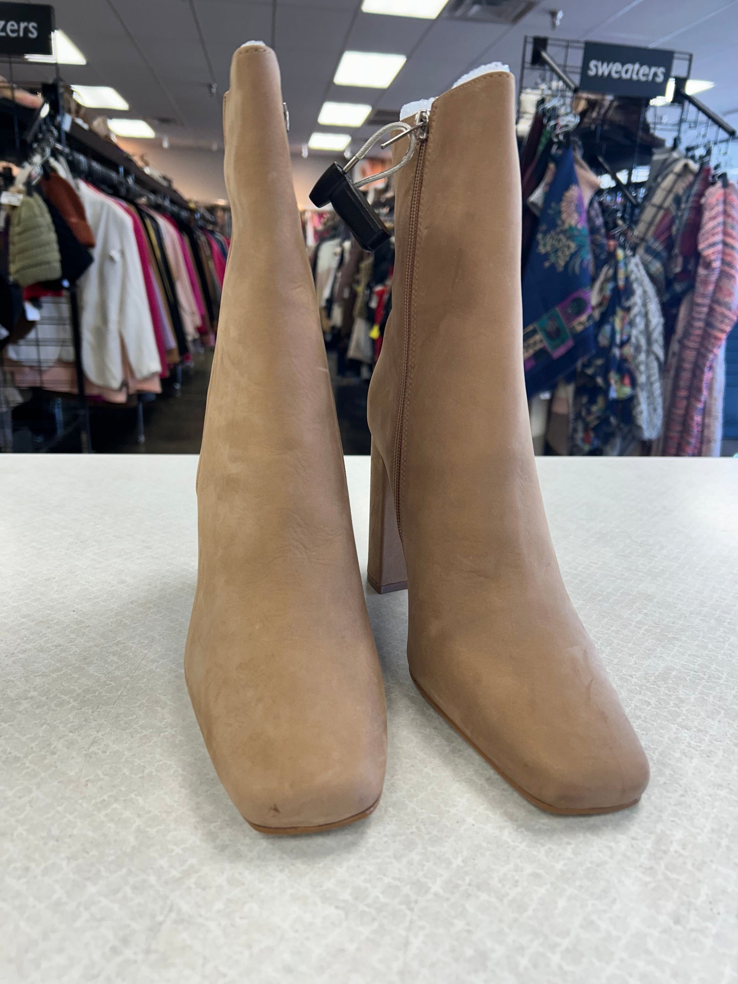 BOOTS ANKLE HEELS by STEVE MADDEN In TAN, Size: 9.5