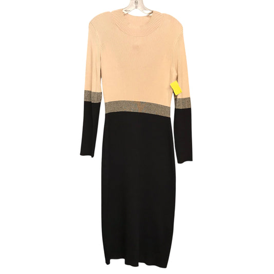 Dress Sweater By Melonie In Black & Tan, Size:L