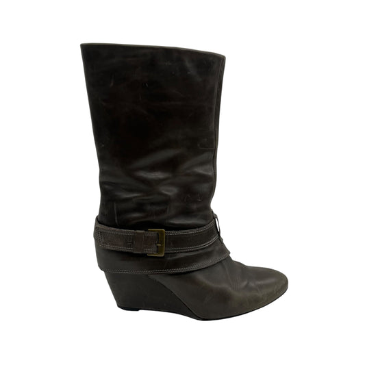 Boots Mid-Calf Heels By Garnet Hill In Grey, Size:8.5