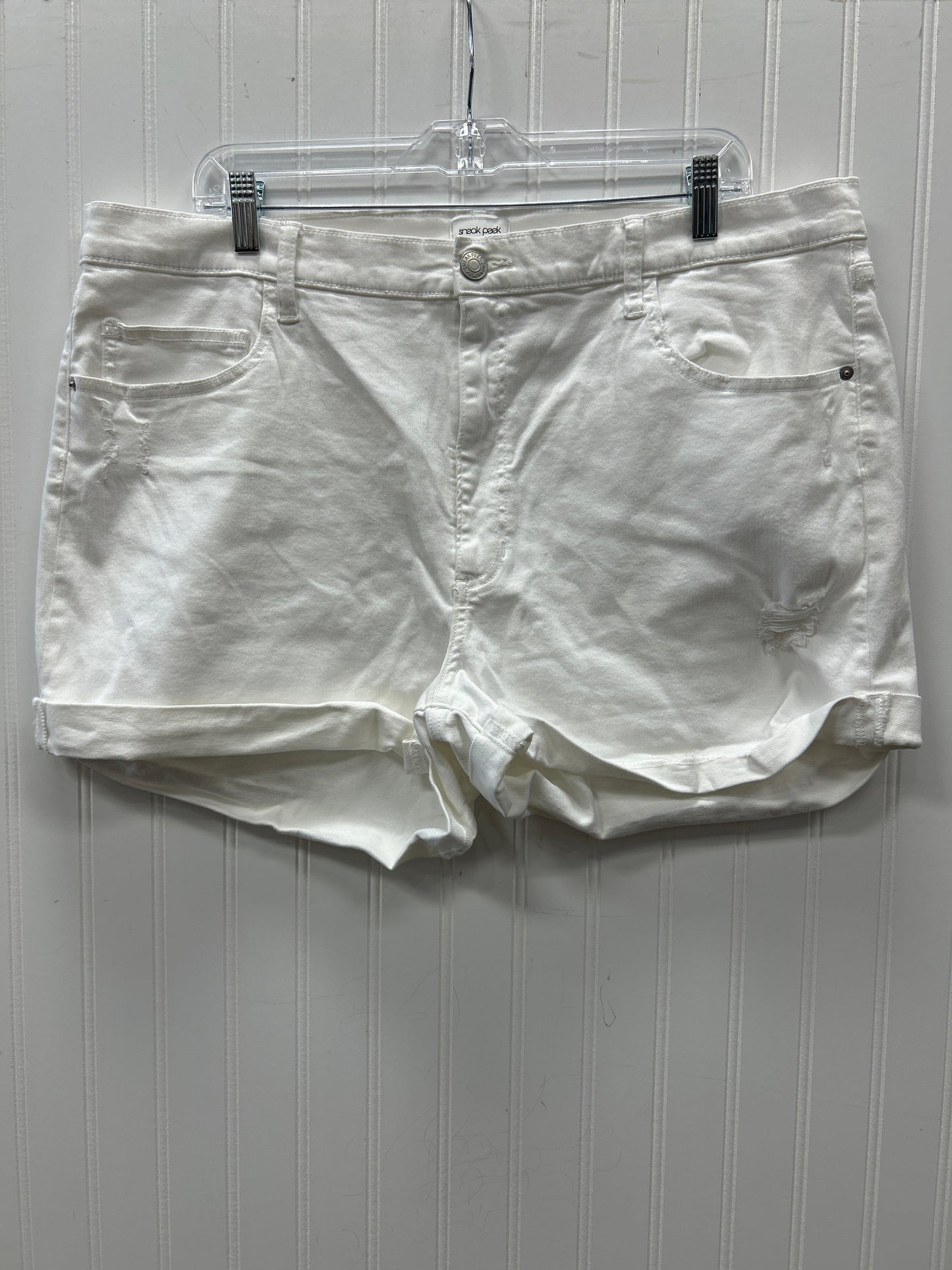Shorts By Sneak Peek In White Denim, Size:Xl