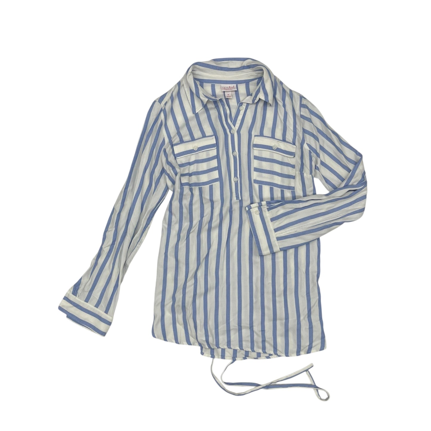 Mat Top Ls By Isabel Maternity In Blue & Cream, Size:M