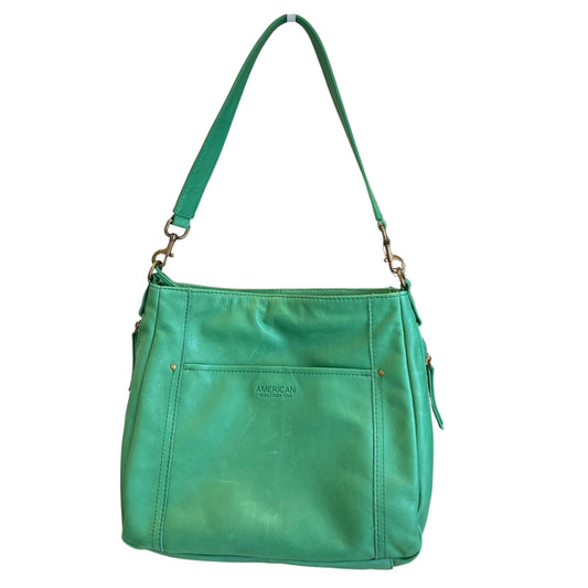 Handbag Leather By American Leather Co. In Green, Size:Large