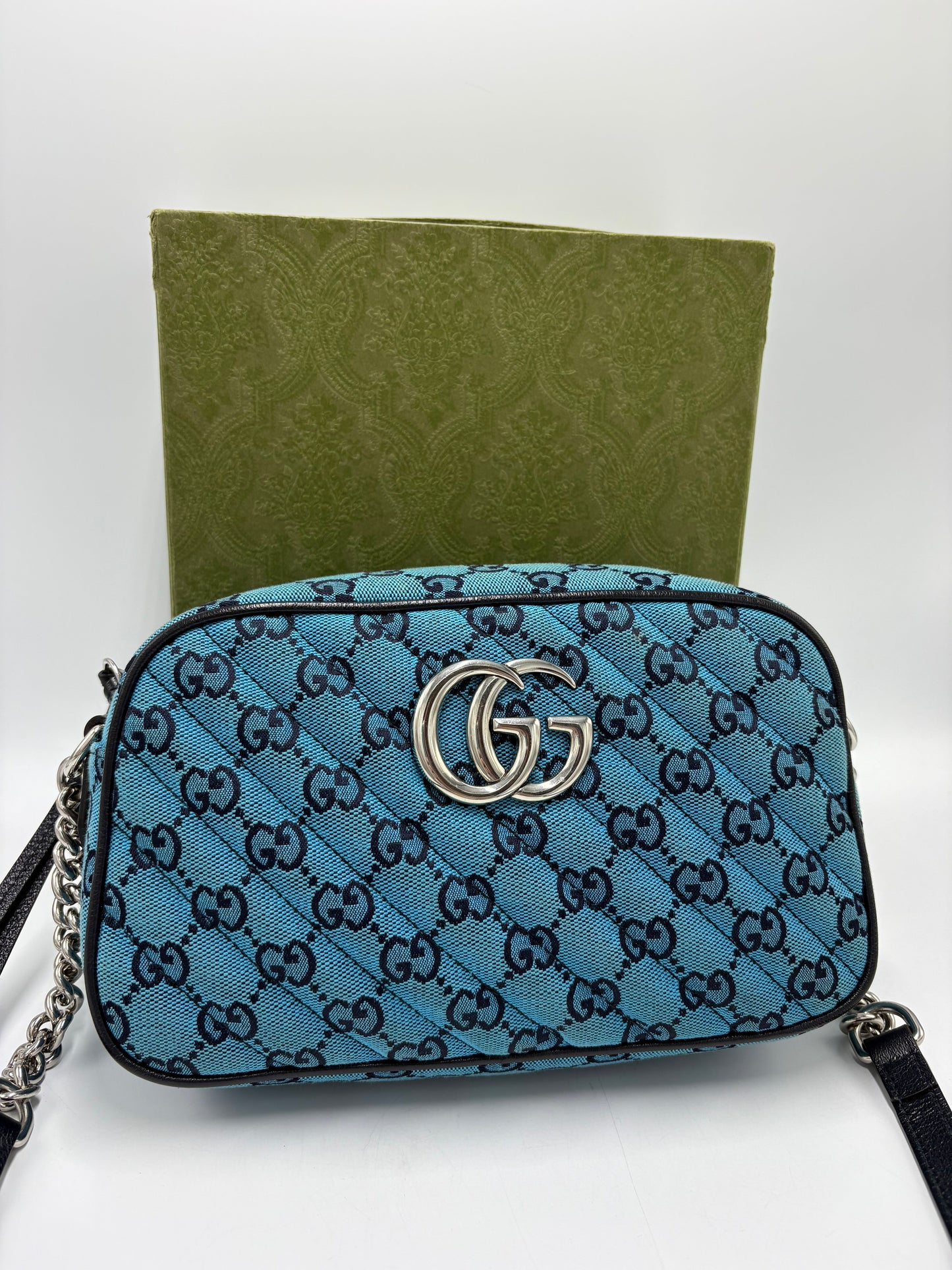 Gucci Monogram Marmont Luxury Handbag in Limited Edition Blue