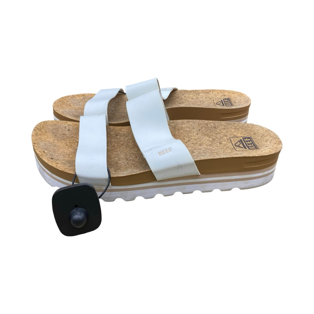 Sandals Flats By Reef In Brown & White, Size:11