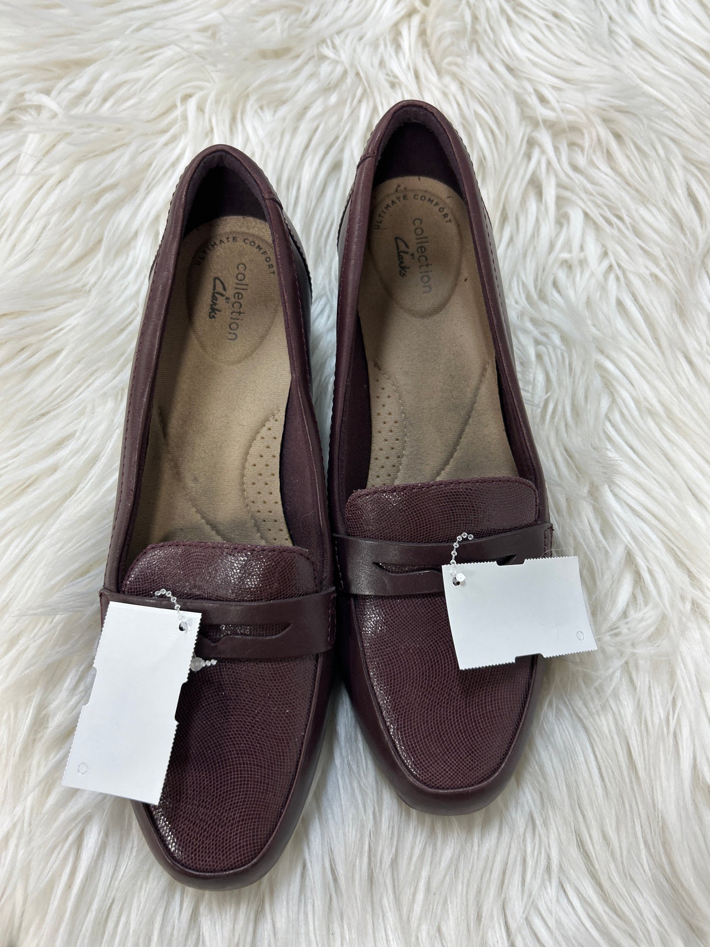 Shoes Flats By Clarks In Purple, Size:8.5
