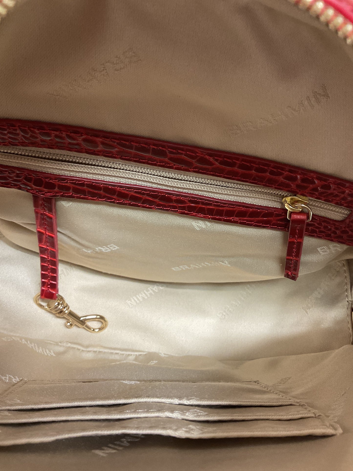 Crossbody Designer By Brahmin In Red, Size:Small
