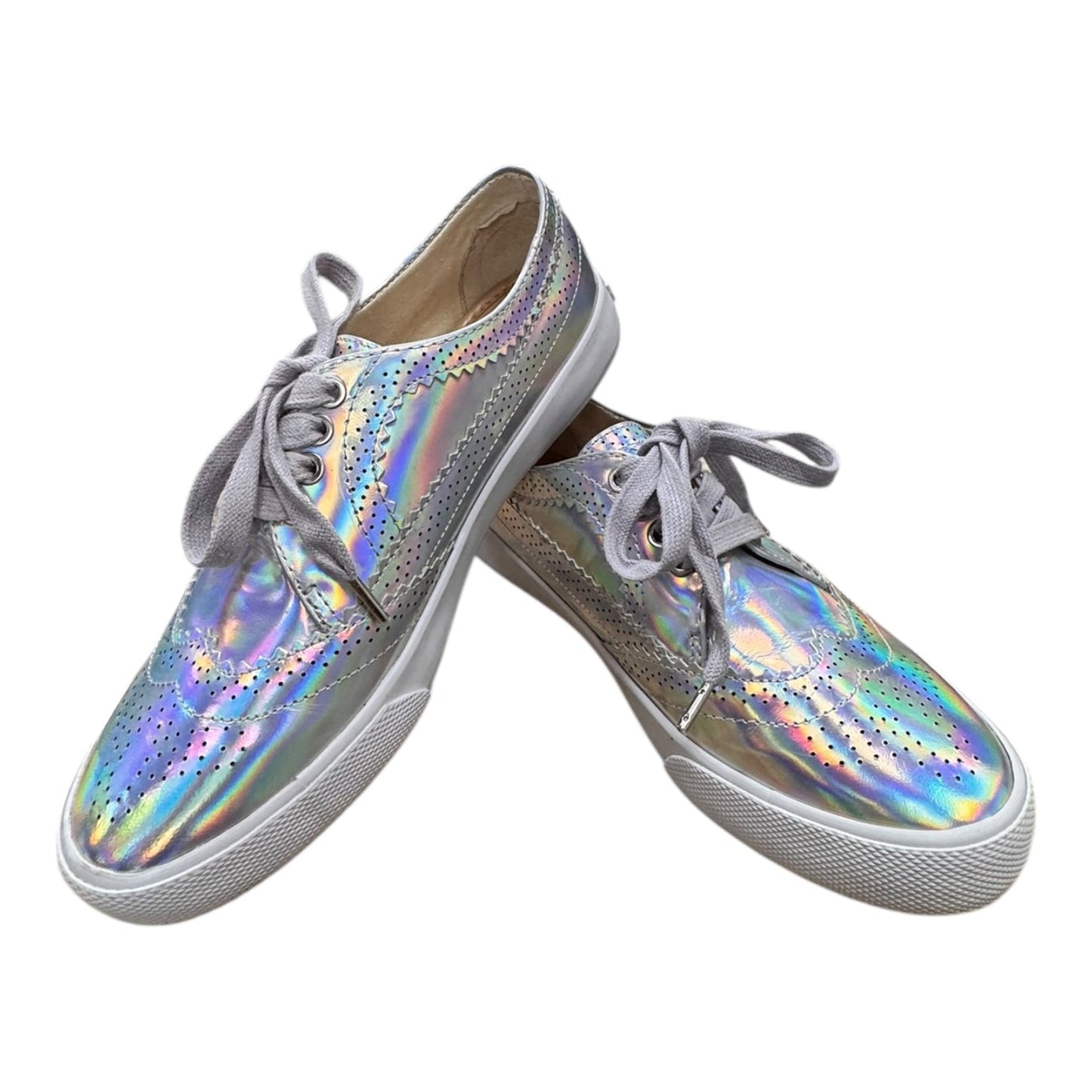 Shoes Sneakers By Banana Republic In Silver, Size:6