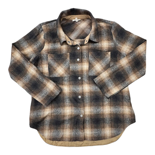 Jacket Shirt By Mystree In Plaid Pattern, Size:L