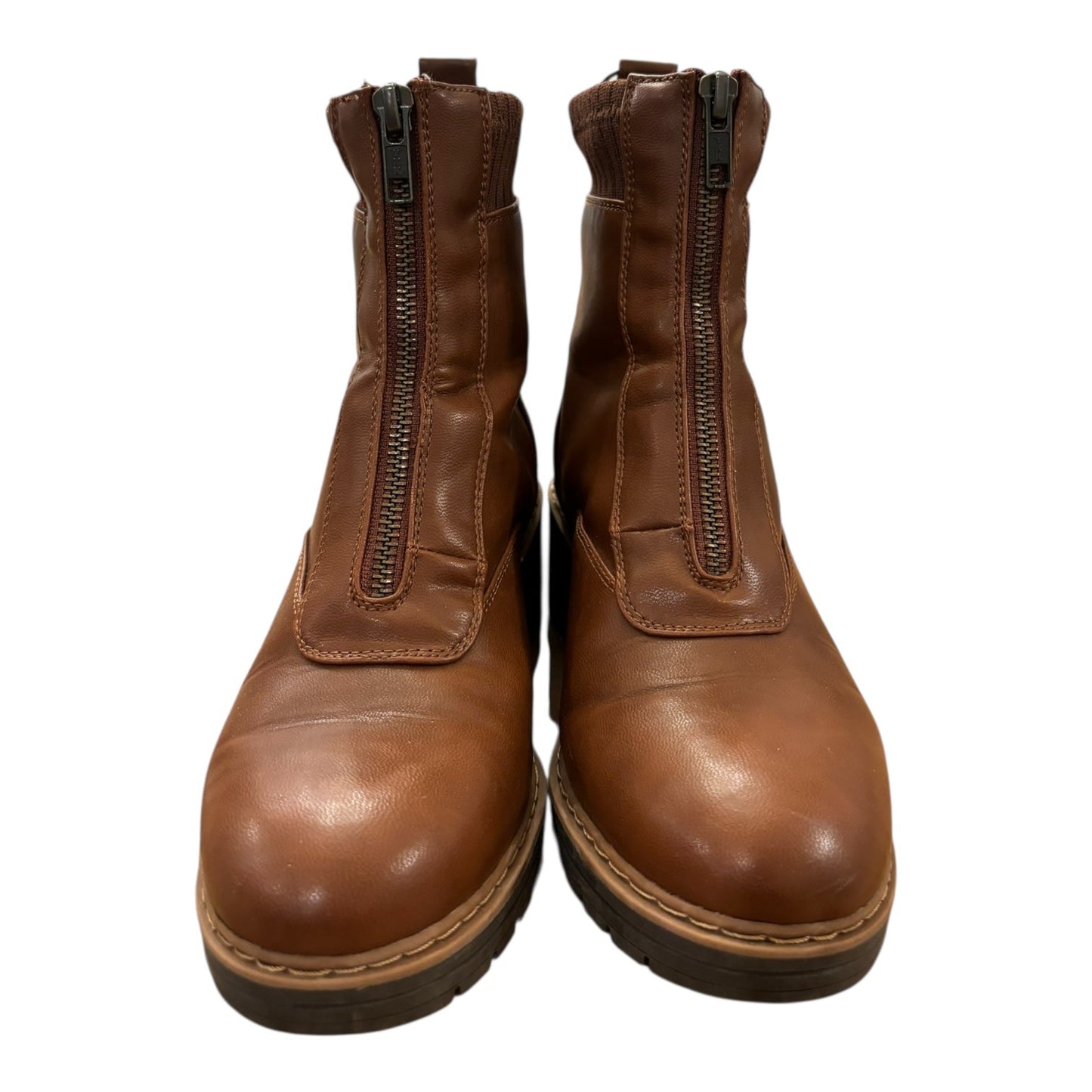 Boots Ankle Heels By Bare Traps In Brown, Size:6.5