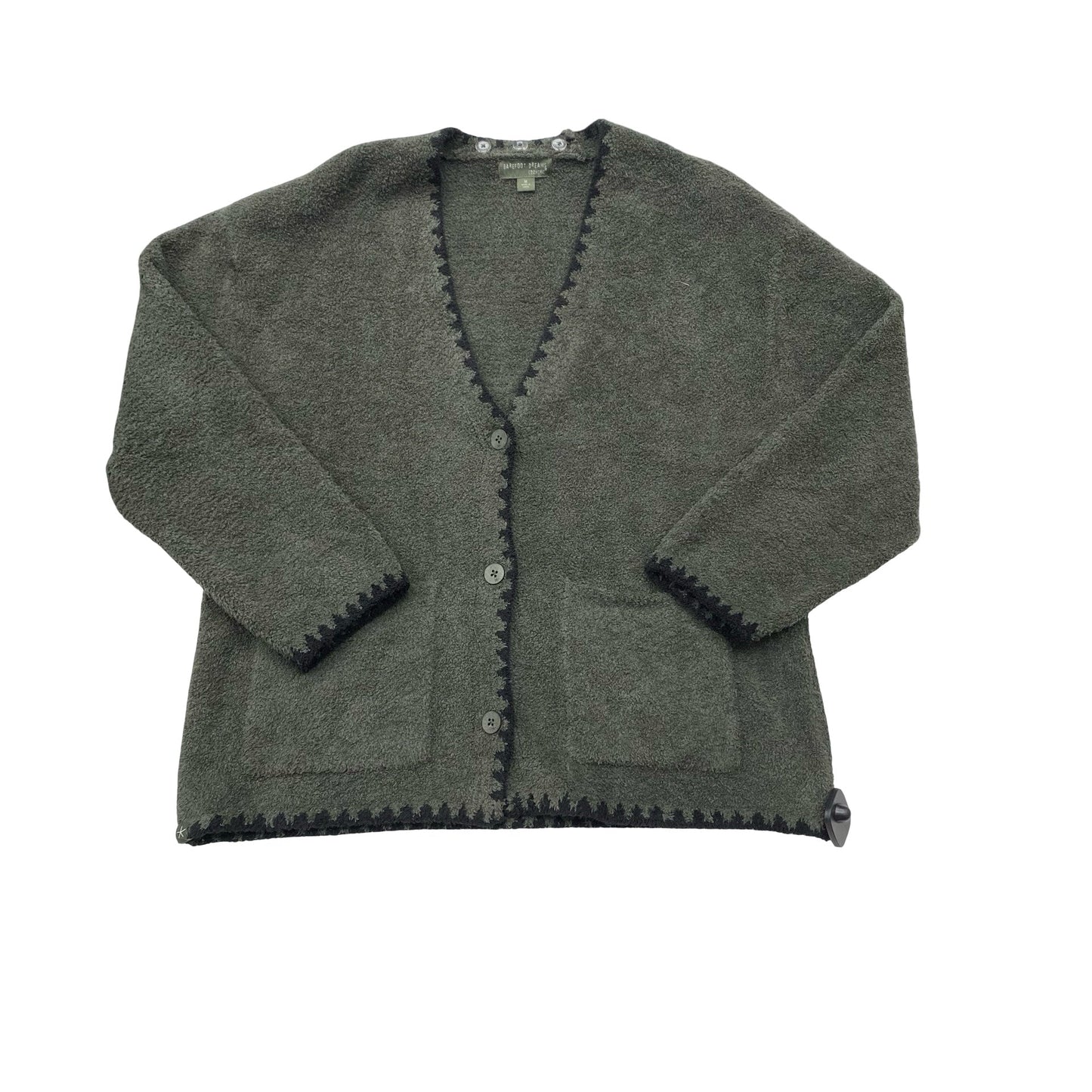 Sweater Cardigan By Barefoot Dreams In Black & Green, Size:M