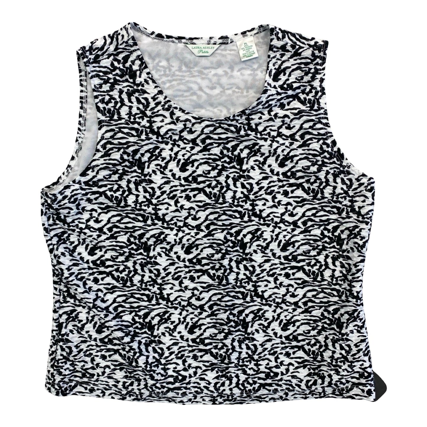 Top Sleeveless By Laura Ashley In Black & White, Size:Lp
