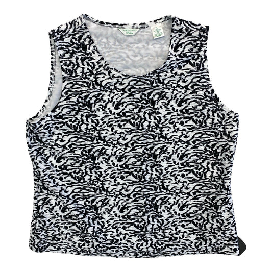 Top Sleeveless By Laura Ashley In Black & White, Size:Lp