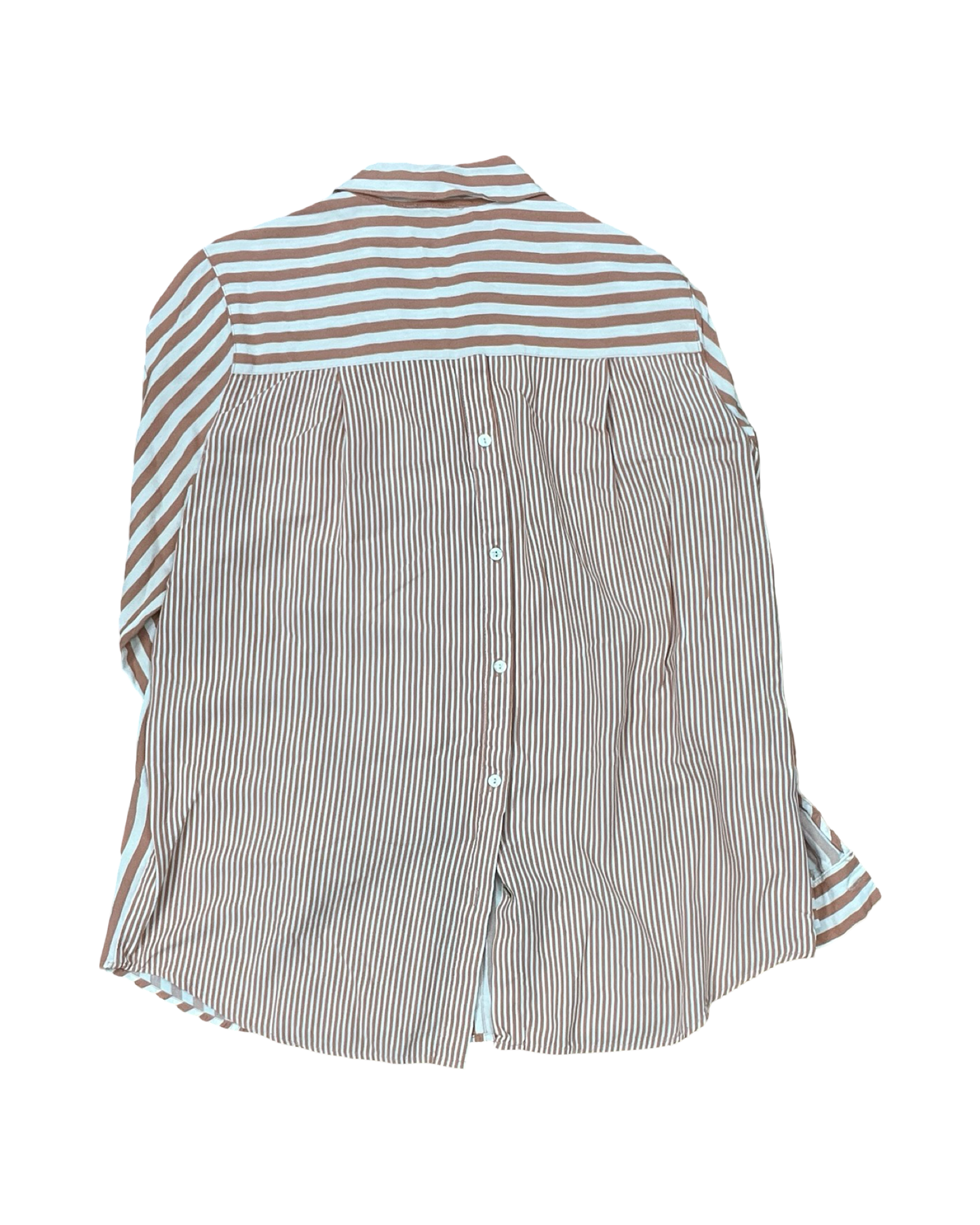 Blouse Ls By Jane And Delancey In Cream & Orange, Size:M