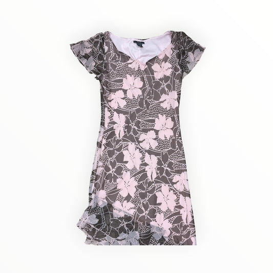 Dress Casual Midi By Clothes Mentor In Pink & Tan, Size:L