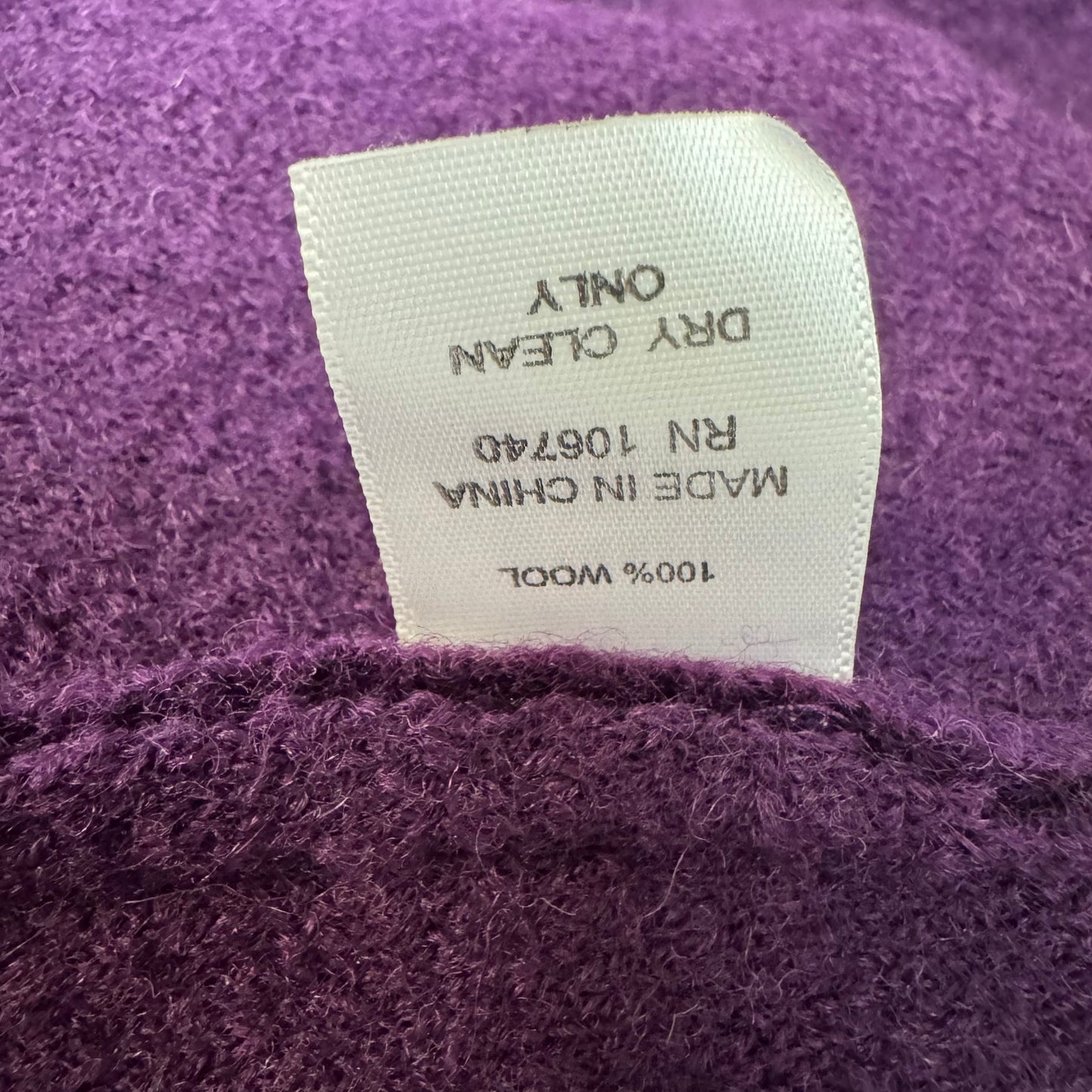 Lightweight Boiled Wool Crossover Coat With Decorative Clip By Northstyle In Purple, Size: L