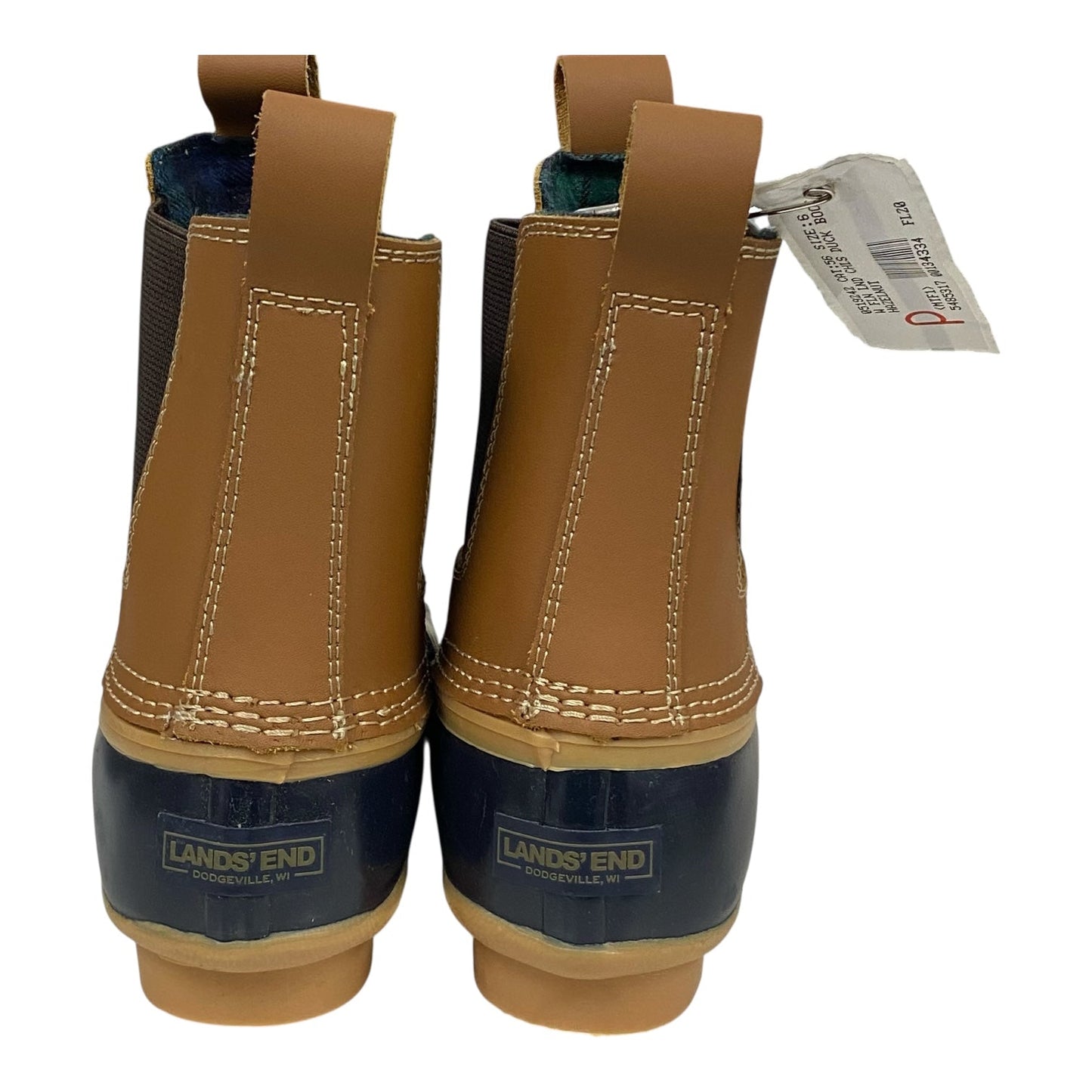 Boots Rain By Lands End In Black & Brown, Size:6
