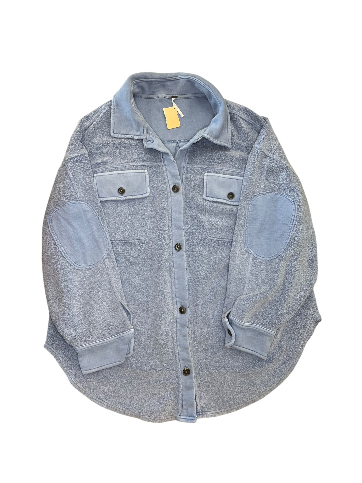 Jacket Shirt By Free People In Blue, Size:Xl