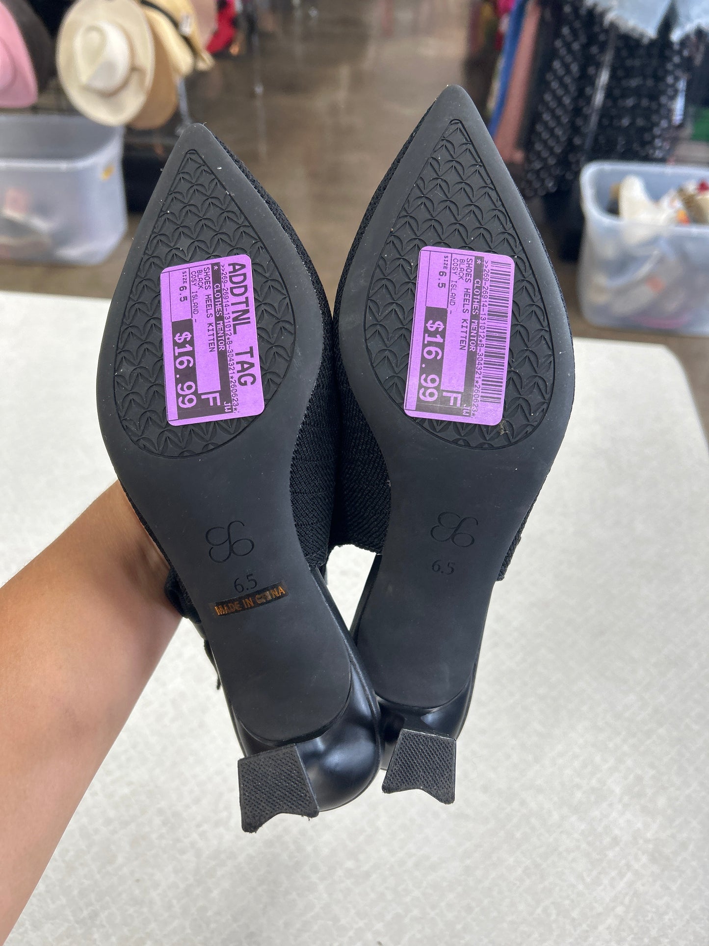 Shoes Heels Kitten By Clothes Mentor In Black, Size:6.5