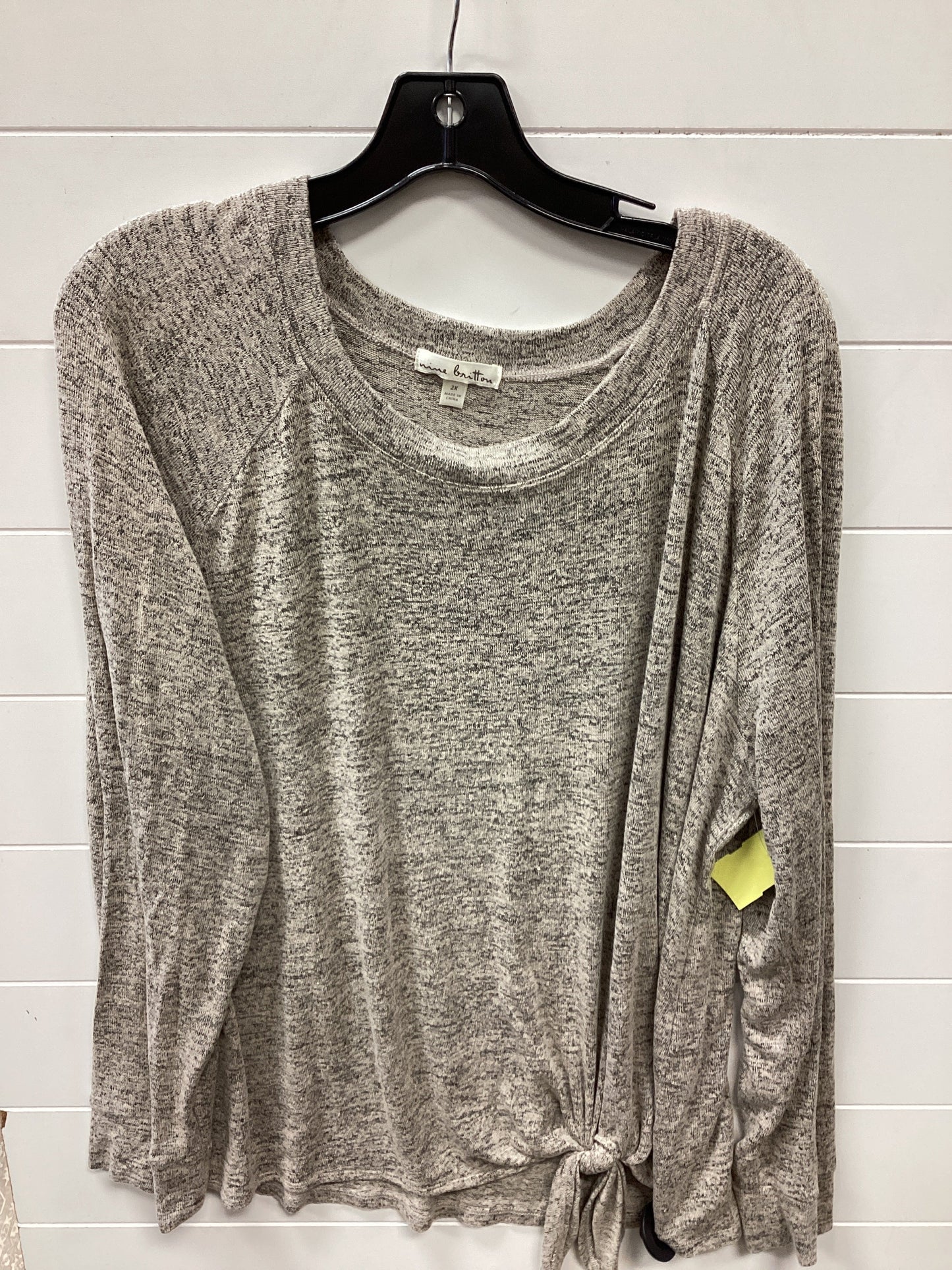 Top Ls By Nine Britton In Tan, Size:2X