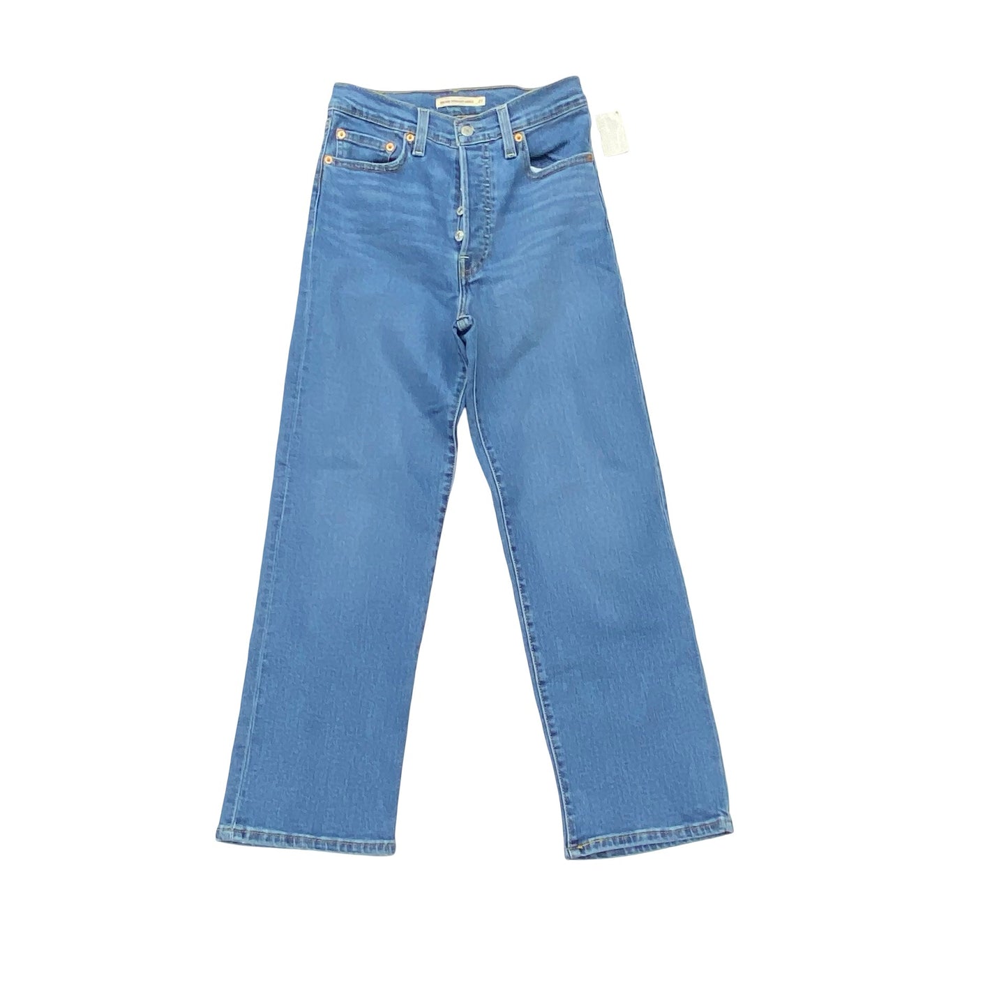 Jeans Straight By Levis In Blue Denim, Size:4