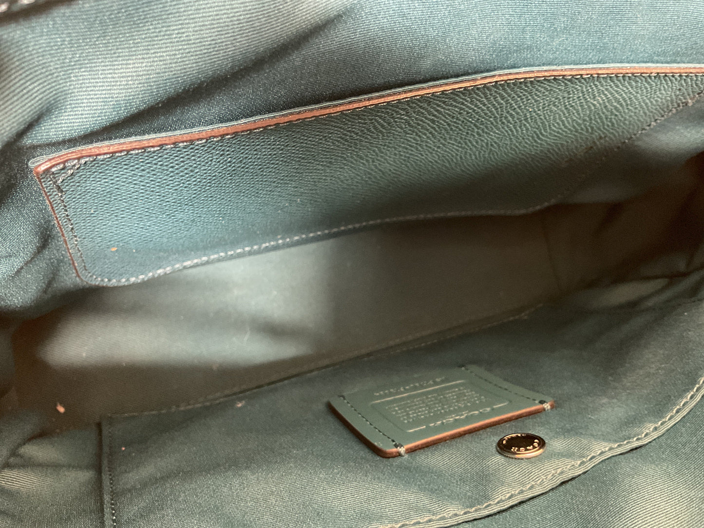 Handbag Designer By Coach In Teal, Size:Medium