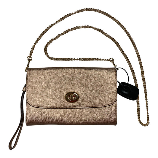 Handbag Designer By Coach In Gold, Size:Small