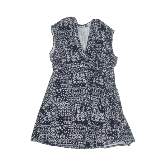 Dress Casual Midi By Lands End In Blue & White, Size:3X