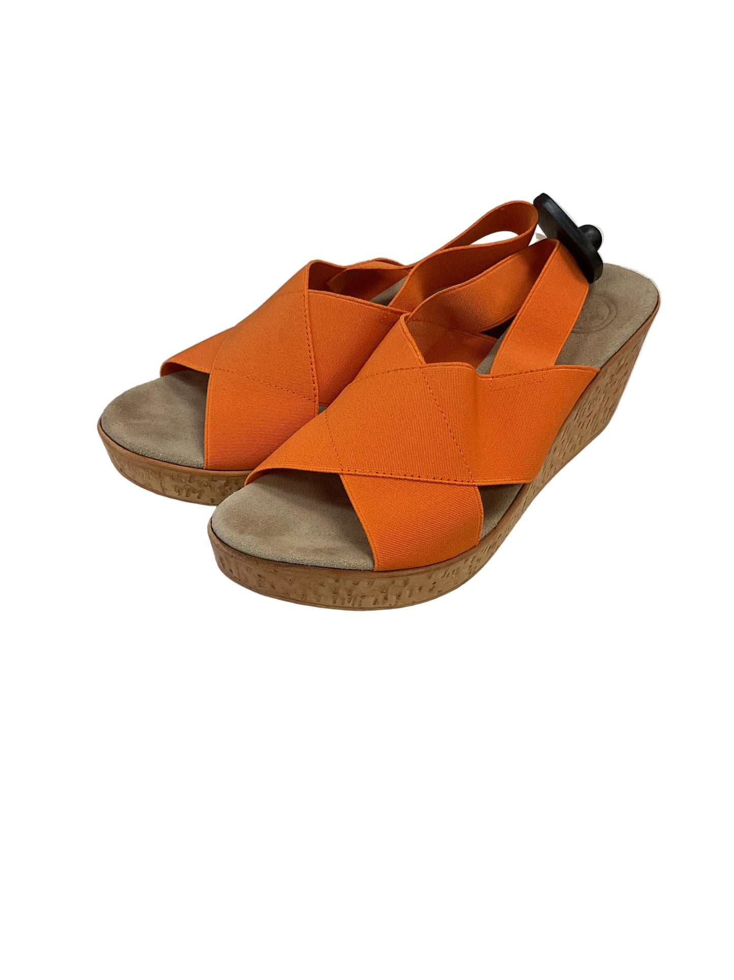 Sandals Heels Wedge By Cmc In Orange, Size:10