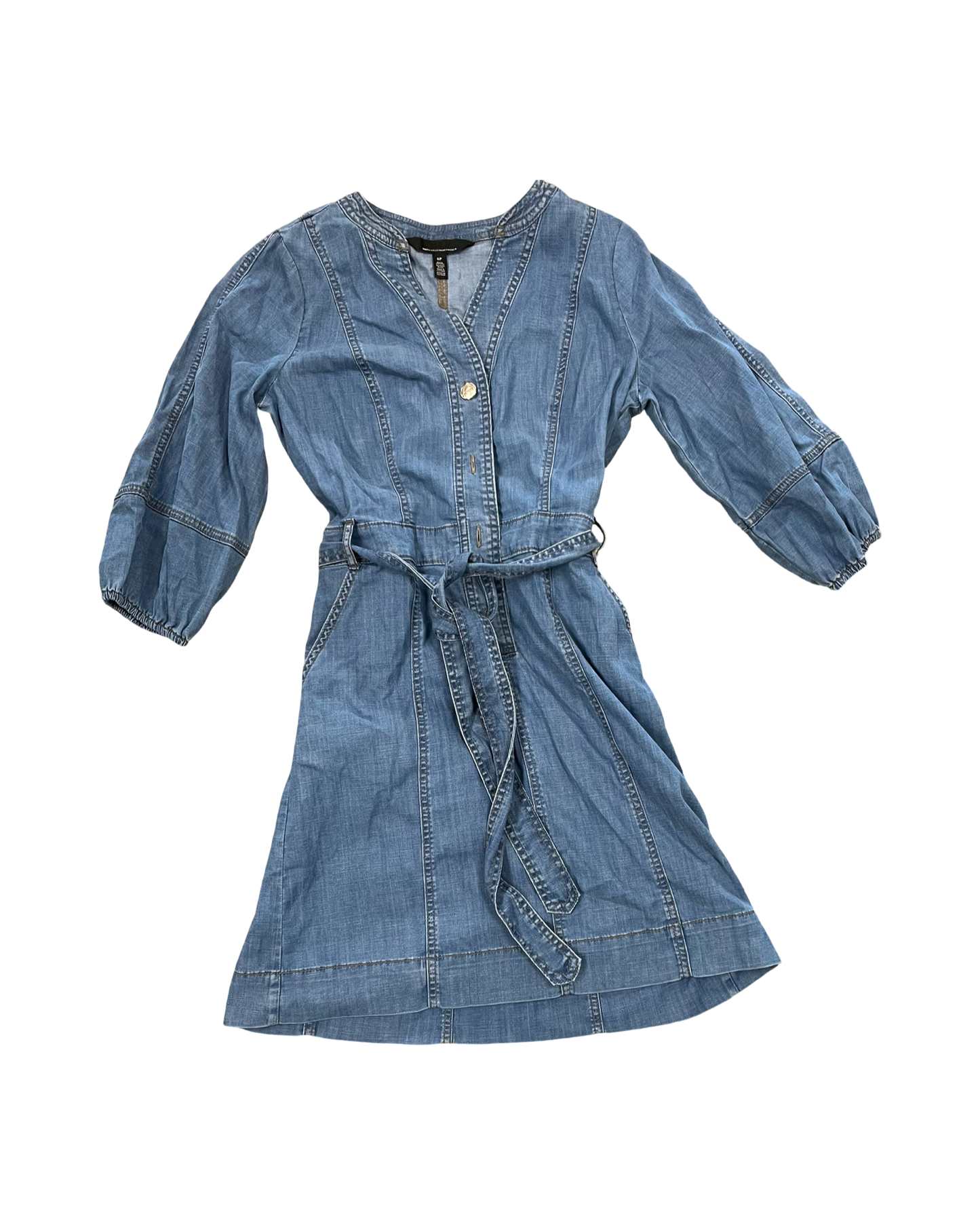 Dress Casual Midi By White House Black Market In Blue Denim, Size:6P