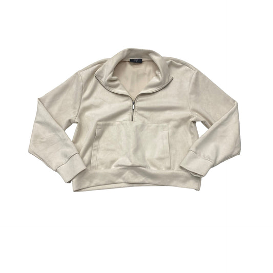 Sweatshirt Collar By Tahari In Beige, Size:M