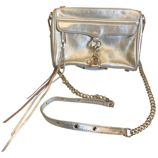 Crossbody Designer By Rebecca Minkoff In Gold, Size:Small
